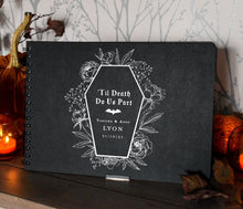 Load image into Gallery viewer, Custom Gothic Soulmates Spooky Cute Ghosts Wedding Guest Book, Journal, Notebook A4