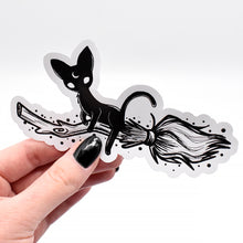 Load image into Gallery viewer, Kitty's Broom Monochrome Sticker