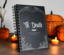 Load image into Gallery viewer, Custom Gothic Soulmates little ghosts | Wedding Guest Book | Journal | Notebook A5
