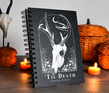 Load image into Gallery viewer, Custom Gothic Skeleton 'Til Death Do Us Part | Wedding Guestbook | Journal | Notebook A5
