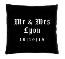 Load image into Gallery viewer, Custom Message Cushion Cover | Gothic Decor | Halloween | Wedding Gift | Anniversary | Newlyweds
