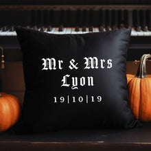 Load image into Gallery viewer, Custom Message Cushion Cover | Gothic Decor | Halloween | Wedding Gift | Anniversary | Newlyweds
