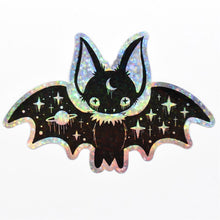 Load image into Gallery viewer, Galactic Moon Bat Sparkle Sticker
