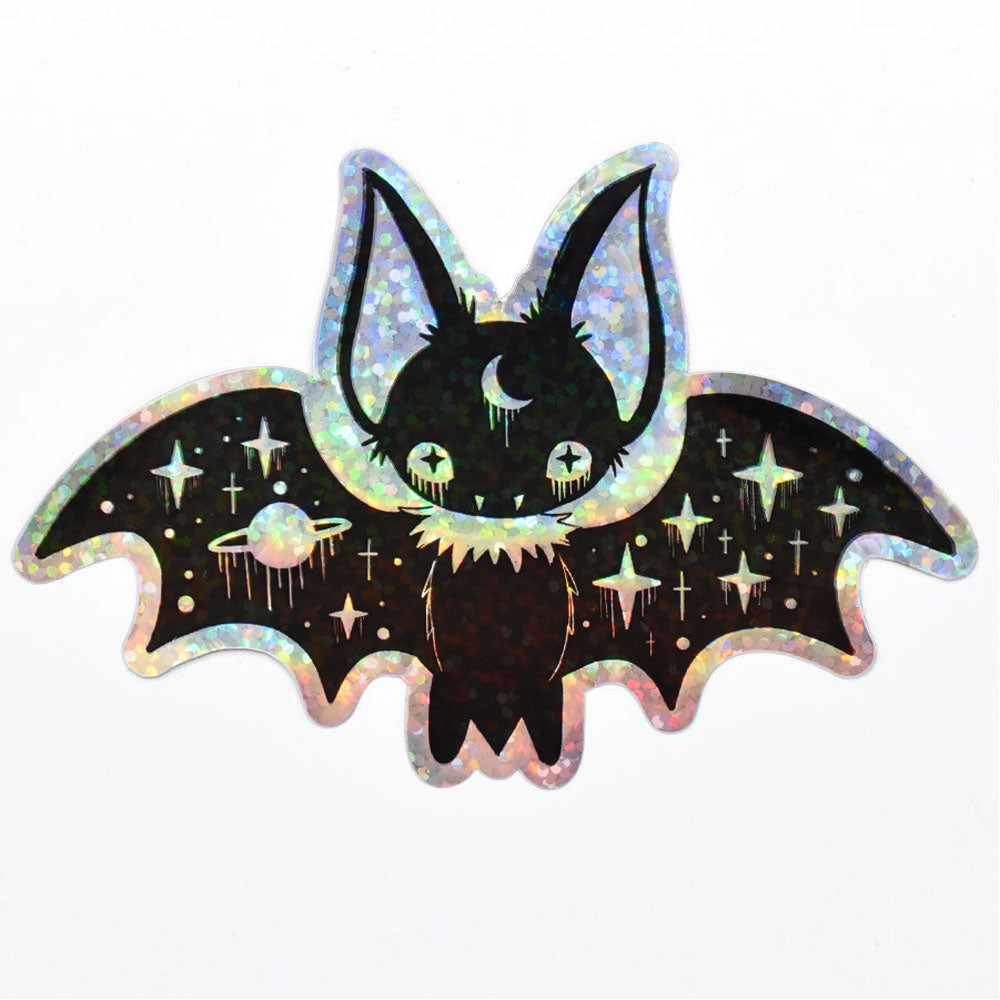 Galactic Moon Bat Sparkle Sticker