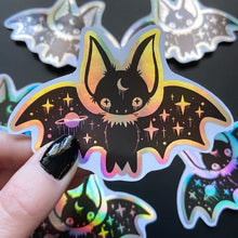Load image into Gallery viewer, Galactic Moon Bat Sparkle Sticker
