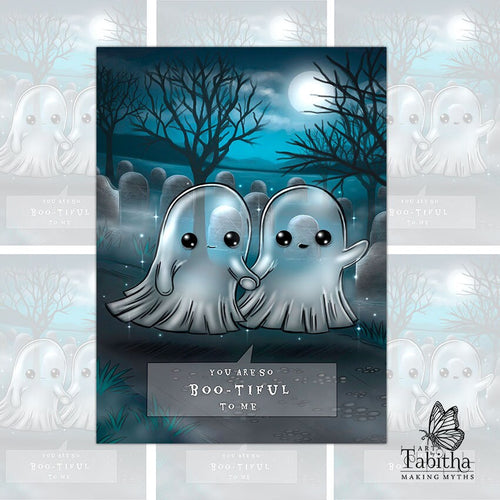 You Are So Boo-tiful - Art Print 5 x 7 inch - Cute Ghosts