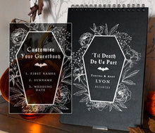 Load image into Gallery viewer, Custom Gothic Soulmates Spooky Cute Ghosts Wedding Guest Book, Journal, Notebook A4
